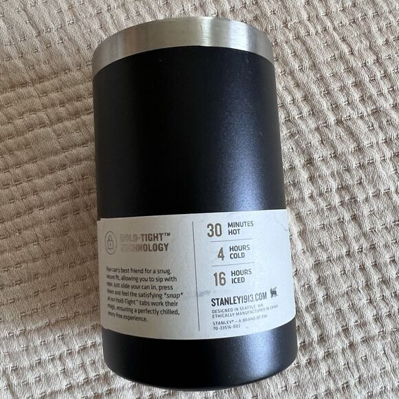 Stanley Stainless Steel The Everyday Can Cooler Can Chiller 10oz 295mL Black NEW - Picture 2 of 9